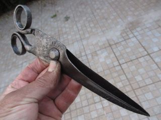 Antique Handmade Old Blacksmith Iron Shape Scissors Farm Tool photo