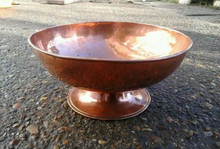 Hammered Copper Footed Arts & Crafts Fruit Bowl photo
