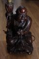 Antique Carved Wooden Buddha Figure Table Lamp - 37cm X 18cm Buddha photo 1