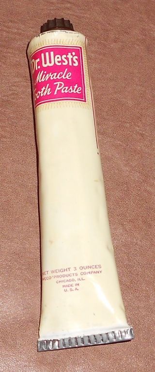 C1940 Vintage Tube Of Dr.  West ' S Miracle Tooth Paste photo