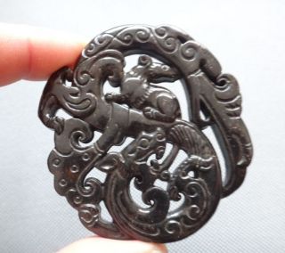 China Jade Hand - Carved Dragon Statue Amulet Pendant photo