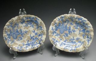 2 Unusual Satsuma Raised & Gold Enameled Japanese Porcelain Trays photo