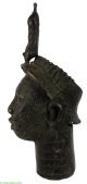 Ife Bronze Crowned Head Of Oni Yoruba Nigeria African Art Was $610.  00 Other African Antiques photo 1