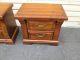 53639 Pair 2 Drawer Pine Nightstand End Tables Post-1950 photo 3