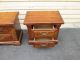 53639 Pair 2 Drawer Pine Nightstand End Tables Post-1950 photo 4