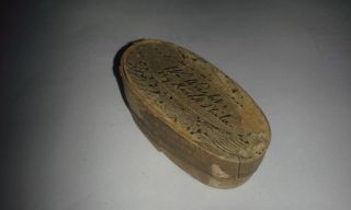 Wright’s Indian Vegetable Pills Bentwood Oval Pill Boxapothecary Medicine Bottle photo