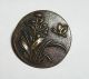4 Victorian Antique Paris Back Mark Metal Picture Buttons Butterfly & Flowers Buttons photo 3