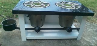 Vintage 1910 - 1920 ' S Hunefeld Co.  Prize Summer Kitchen Boss Oil Air Cook Stove. photo