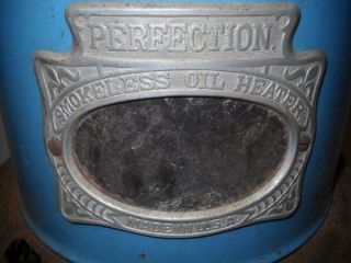 Antique Perfection Smokeless Oil Heater Model 230c Baby Blue Brass Burner photo