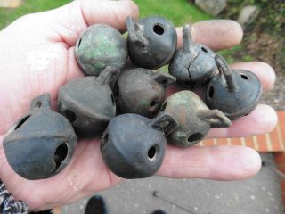 Group 10 Medieval Bronze / Brass Bells Crotal photo