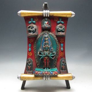 Old Tibet Tibetan Turquoise Senju Kwan - Yin Statue photo