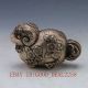 Chinese Silver Copper Handwork Hand - Carved Sheep Statue - - 三羊开泰 Buddha photo 1