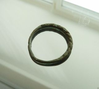 Twisted Wire Scandinavian Viking Bronze Ring (157) photo