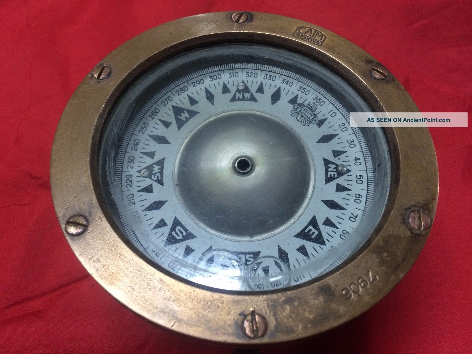 Ww2 Italian Marine Rare Caim Genova Nautical Compass Maritime 7906 Wwii Compasses photo