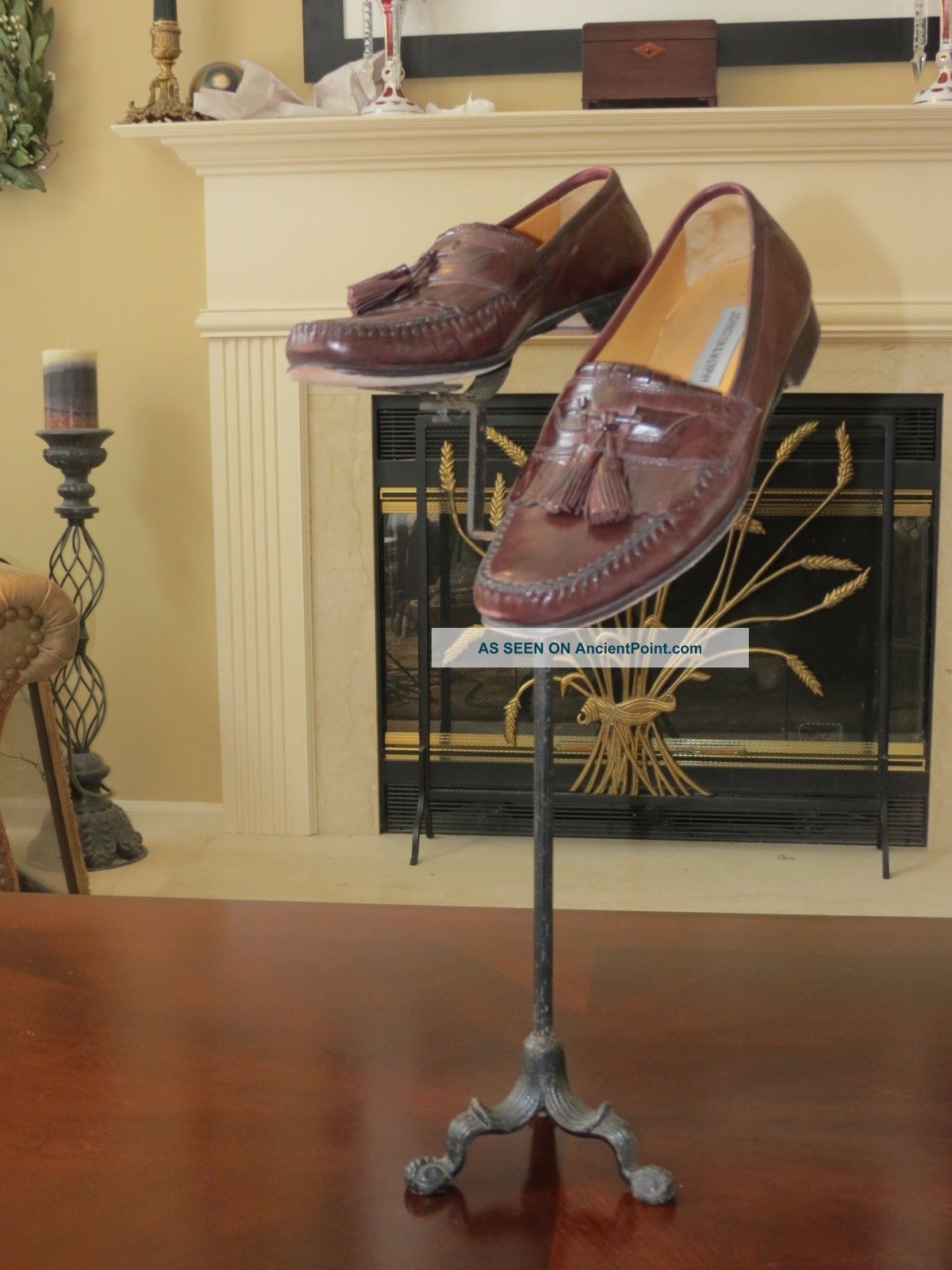 Antique Country Store Cast Iron Tri - Footed Shoe Display Adjustable Stand Rack Other Mercantile Antiques photo