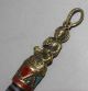 Ancient Chinese Tibet Copper Buddha Inlaid Dzi Bead Pendant Necklaces & Pendants photo 3