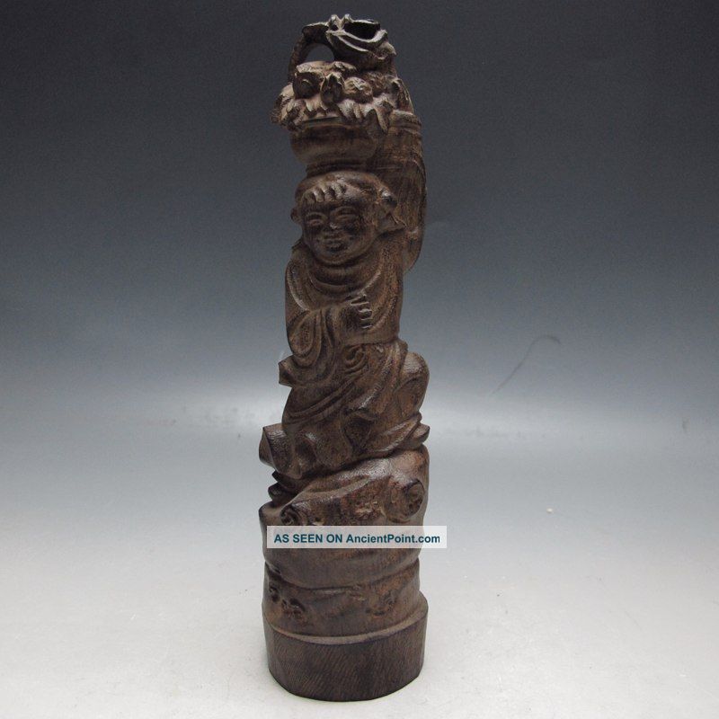 Chinese Chen Xiang Wood Hand - Carved Statue Buddha photo