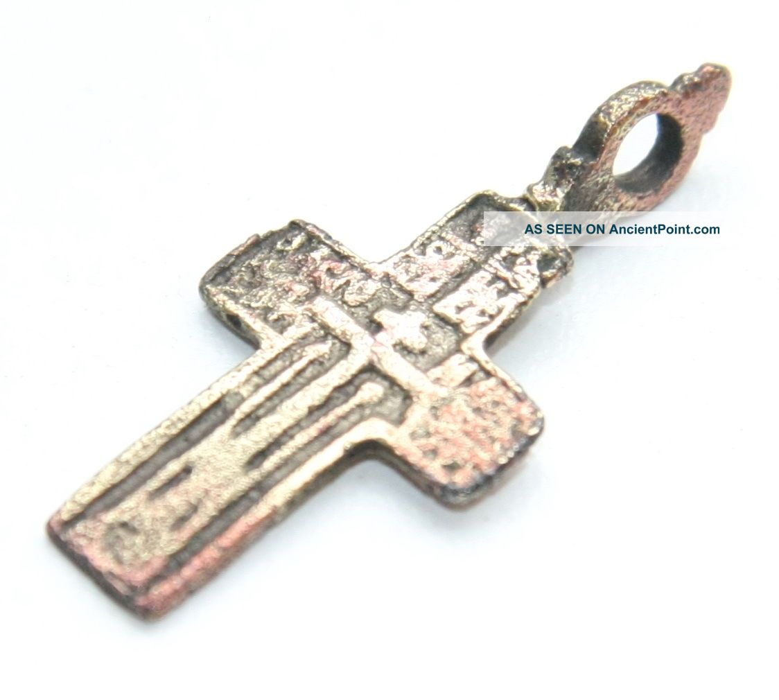 Ancient Old Believer Bronze Cross Male (jrr01) Viking photo