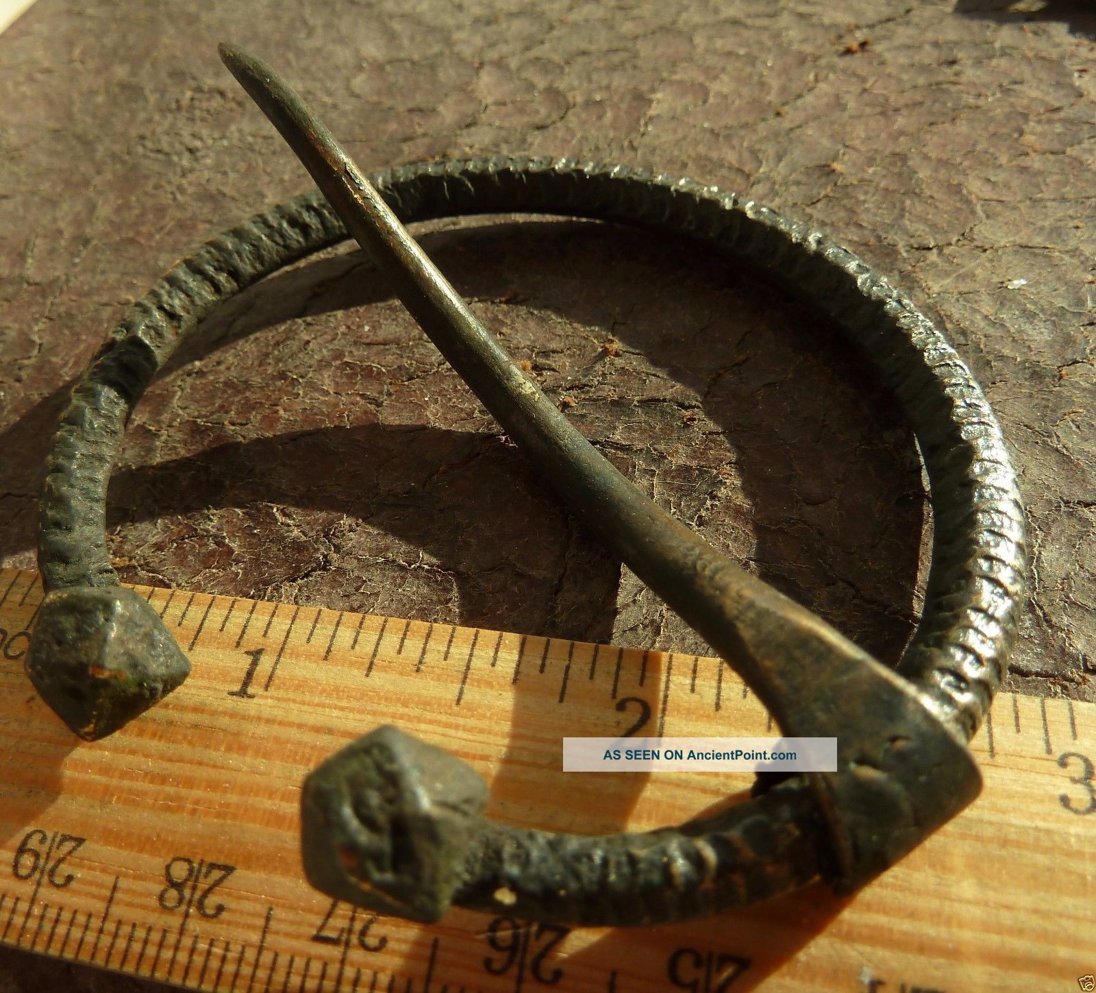Authentic Ancient Medieval Artifact - Bronze Fibula (001) Viking photo