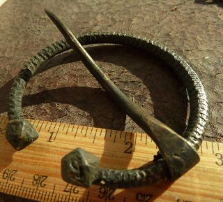 Authentic Ancient Medieval Artifact - Bronze Fibula (001) photo