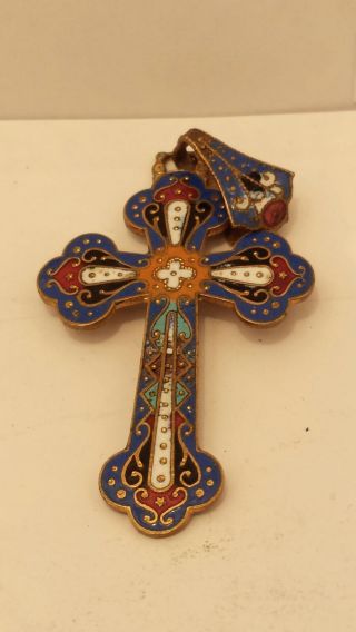 Antique Russian Enamel Imperial Cross photo