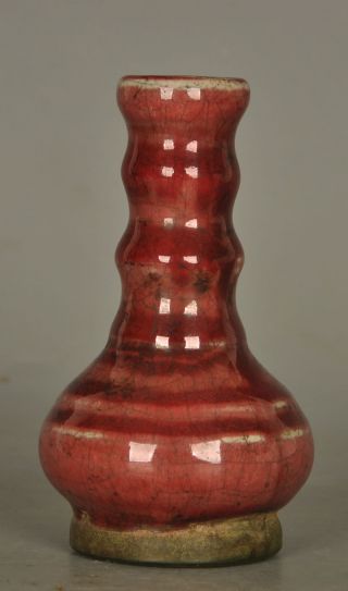 Perfect Chinese Porcelain Flambe Ox - Blood Vase 19th C photo