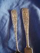 2 Antique Silverplate Assyrian Head C1886 Spoon & Knife Spread Rogers & Bros Flatware & Silverware photo 4