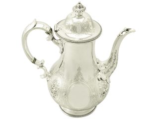 Sterling Silver Coffee Pot By Edward Barnard & John Barnard - Antique Victorian photo