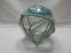 Vintage Glass Fishing Float Blue/green In Net Fine Spindle Mark 21 2 
