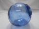 Vintage Glass Fishing Float Blue With Blue Swirls 3.  25 