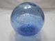 Vintage Glass Fishing Float Blue With Blue Swirls 3.  25 