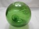 Vintage Glass Fishing Float Emerald Green Japanese 4 