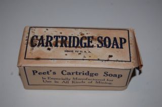Circa 1900 Cartridge Soap For Mining Peet Brothers Kansas City Old Stock photo