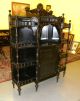 Antique Victorian Ebonized Aesthetic Etagerie Curio Cabinet Gothic Furniture 1900-1950 photo 2