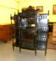 Antique Victorian Ebonized Aesthetic Etagerie Curio Cabinet Gothic Furniture 1900-1950 photo 3