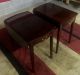 Pair Solid Mahogany Hepplewhite Pembroke Drop Leaf End Tables By Hickory Chair Post-1950 photo 1