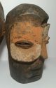 Vintage Carved Wood Painted African Style Tribal Cerimonial Masks Old Folk Art Masks photo 5