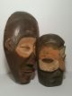 Vintage Carved Wood Painted African Style Tribal Cerimonial Masks Old Folk Art Masks photo 6