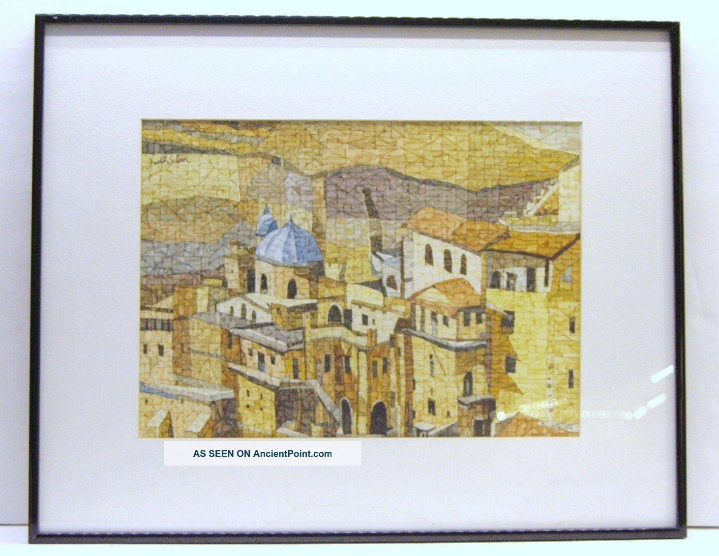 Watercolor Painting Artist Signed J.  Rein Marsaba Holy Land Palestine Holy Land photo