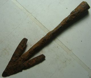 Rare Ancient Roman Weapon Javelin Arrowhead Swallowtail Bolt Head Spear Blade photo