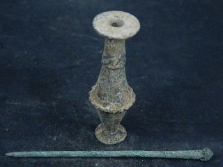 Ancient Bronze Kohl Bactrian 300 Bc S4255 photo