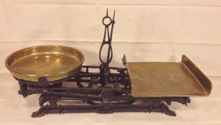 Antique Pfanzeder 5 Kilo Metal Scale With 2 Brass Pans Germany photo