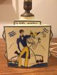 Rare Vintage Robert Lallemant France Lamp La Belle Aventure Art Deco Signed Lamps photo 2
