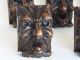 5 French Wood Carved Gothic Victorian Gargoyle Griffin Demon Devil Pediment Old Carved Figures photo 3