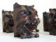 5 French Wood Carved Gothic Victorian Gargoyle Griffin Demon Devil Pediment Old Carved Figures photo 4