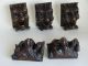 5 French Wood Carved Gothic Victorian Gargoyle Griffin Demon Devil Pediment Old Carved Figures photo 5
