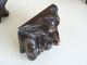 5 French Wood Carved Gothic Victorian Gargoyle Griffin Demon Devil Pediment Old Carved Figures photo 8