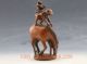 Chinese Wood Carved Hand - Carved Statue - - Monkey On The Horse马上封侯 Horses photo 3