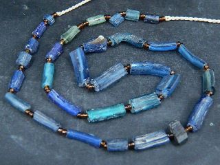 Ancient Fragment Glass Beads Strand Roman 200 Bc Be1379 photo