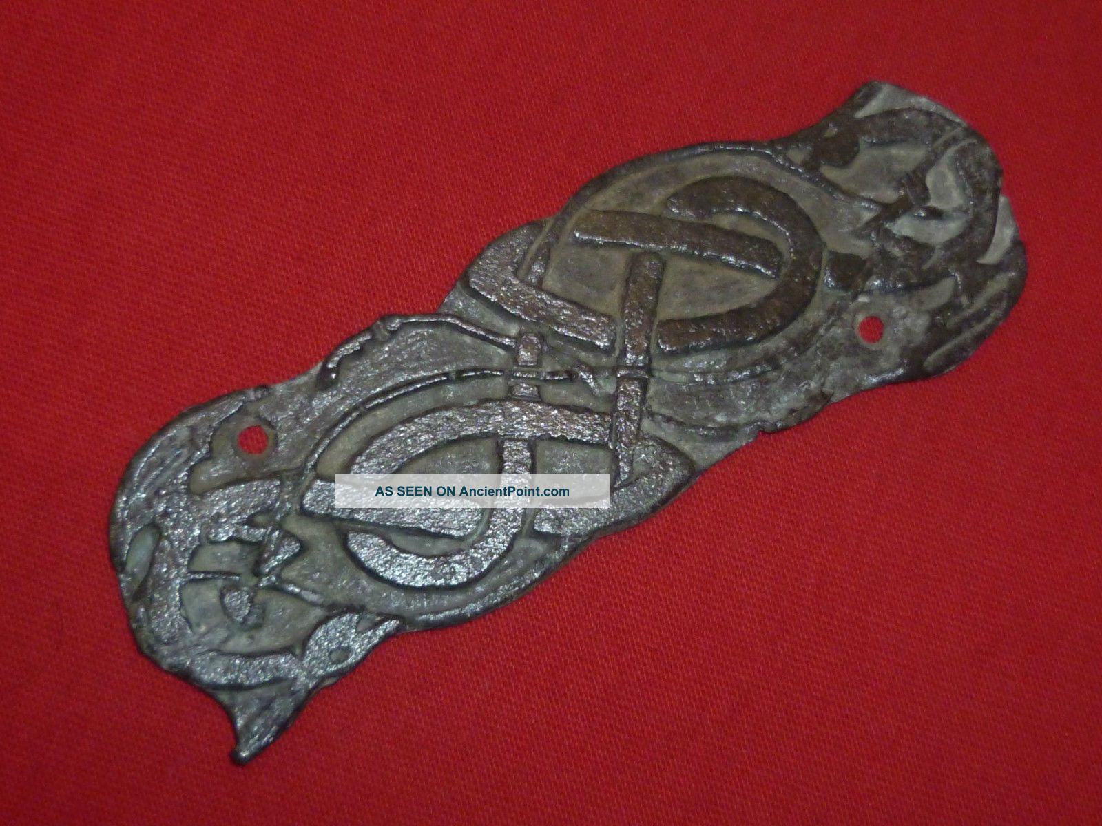 Large Celtic Ancient Bronze Zoomorphic Applique - Snake Circa 100 Bc - 1883 British photo